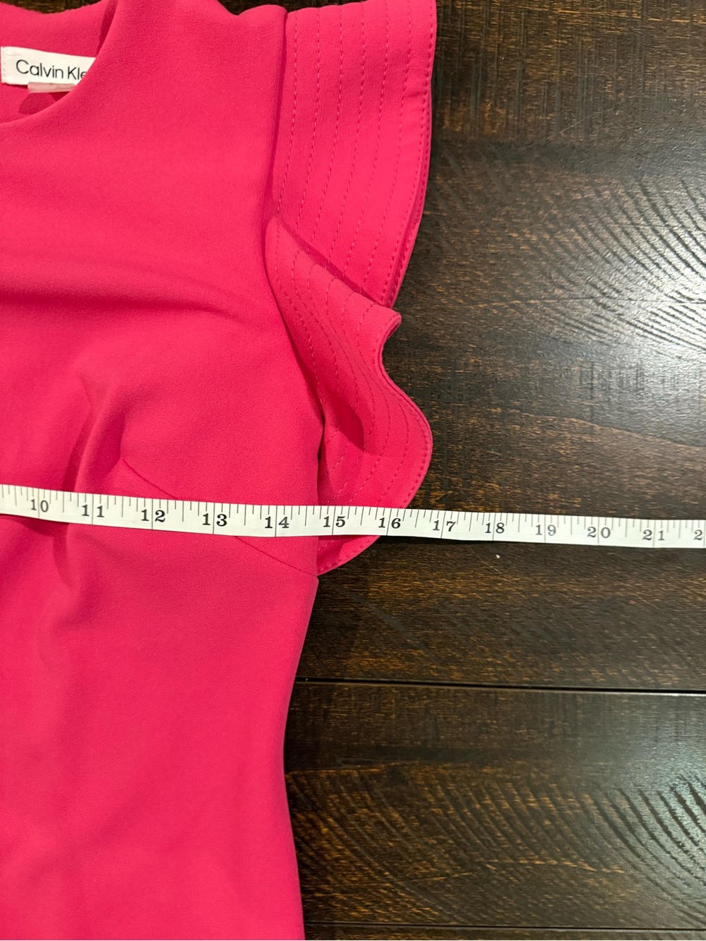 NWT Calvin Klein Hibiscus Pink Flutter Sleeve Sheath Dress Size 4 - Picture 10 of 12